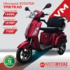 VM4 PLUS NEW Κόκκινο Ηλεκτρικό Τρίκυκλο εώς  12 ΑΤΟΚΕΣ ΔΟΣΕΙΣ