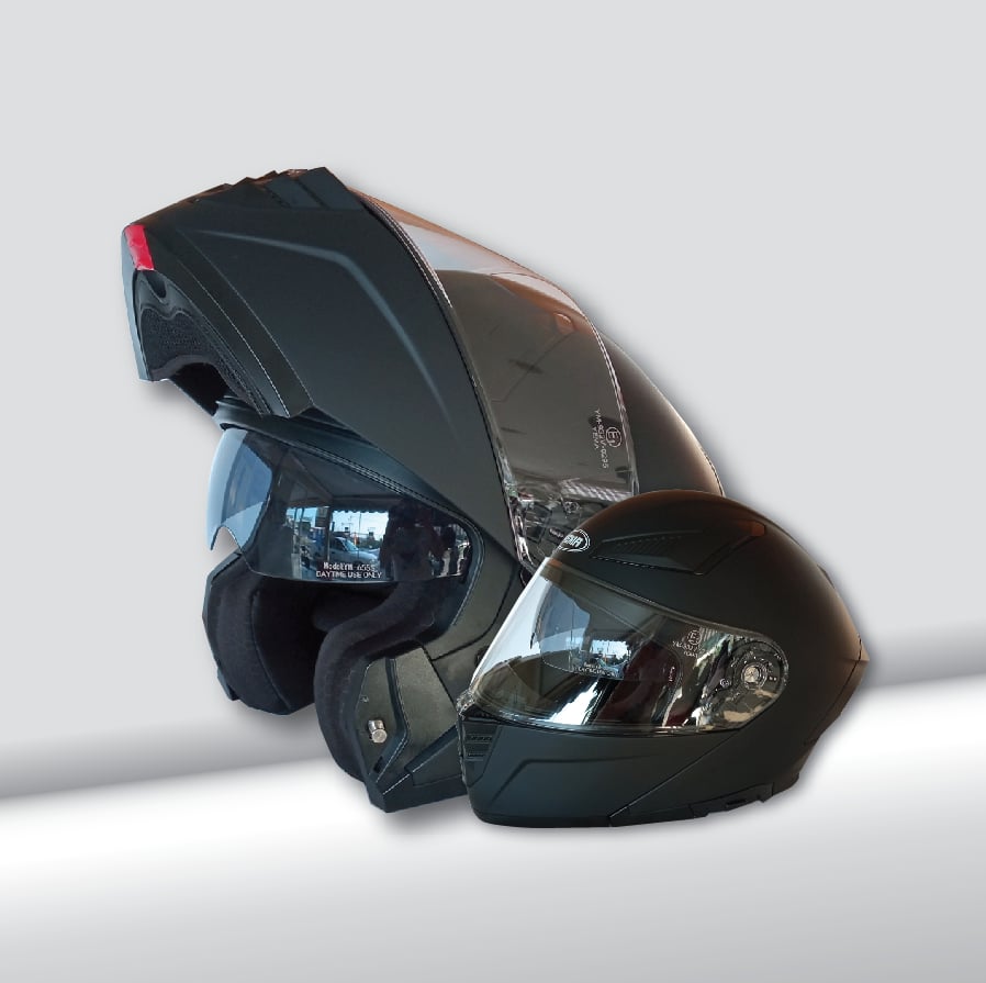 YM-932 FLIP-UP MATT BLACK - Image 2